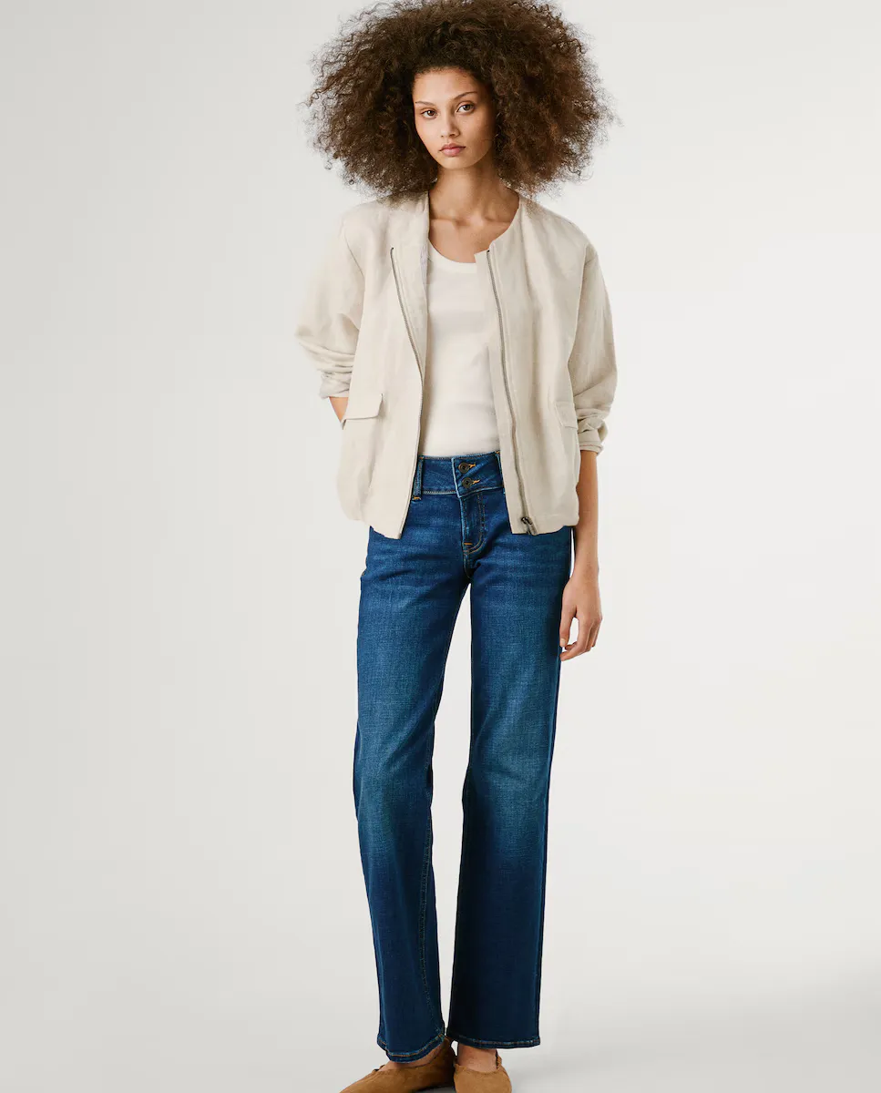 Женские прямые джинсы с низкой посадкой и двойной пуговицей на застежке Pepe Jeans, синий
Женские прямые джинсы с низкой посадкой и двойной пуговицей на застежке Pepe Jeans, синий