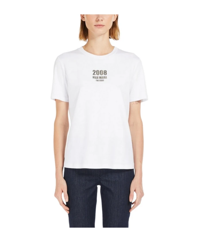 Белая хлопковая футболка с принтом Max Mara Studio, белый
Белая хлопковая футболка с принтом Max Mara Studio, белый