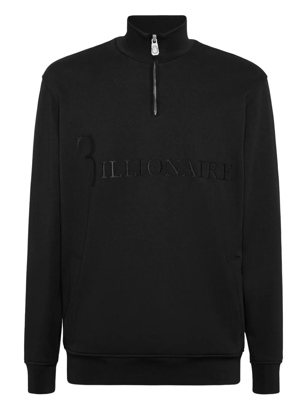 Толстовка с воротником на молнии и вышитым логотипом Billionaire, черный
Толстовка с воротником на молнии и вышитым логотипом Billionaire, черный
