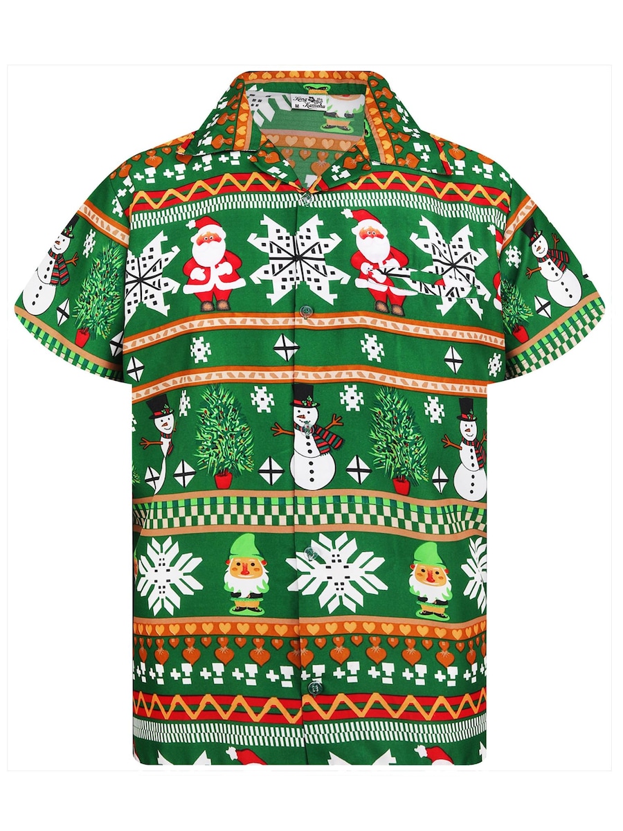 Рубашка на пуговицах классического кроя King Kameha Christmas Rows, зеленый
Рубашка на пуговицах классического кроя King Kameha Christmas Rows, зеленый