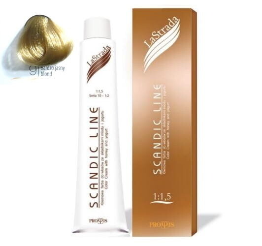 Крем-краска для волос 9 очень светлый блонд Scandic Line LaStrada 100мл
Крем-краска для волос 9 очень светлый блонд Scandic Line LaStrada 100мл