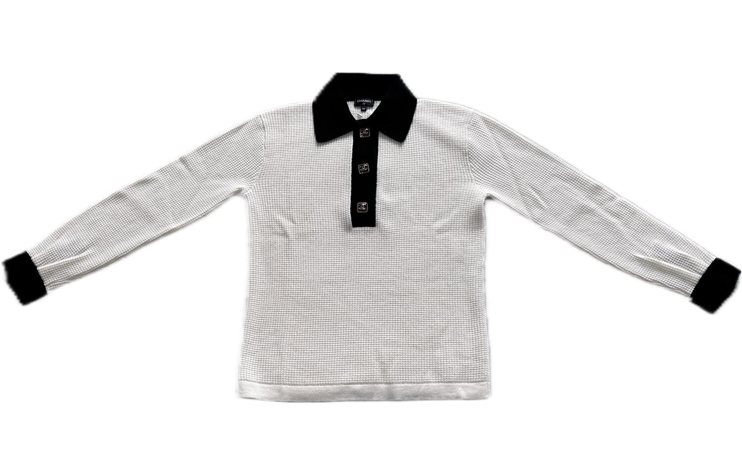 Кардиган женский Chanel с черным воротником, белый
Кардиган женский Chanel с черным воротником, белый
