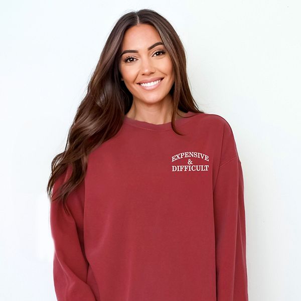 Вышитый свитшот с принтом для женщин, окрашенный в стиле garment dyed Simply Sage Market, Crimson
Вышитый свитшот с принтом для женщин, окрашенный в стиле garment dyed Simply Sage Market, Crimson