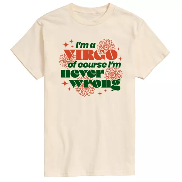 Мужская футболка с принтом «Дева никогда не ошибается» Licensed Character, бежевый 
Мужская футболка с принтом «Дева никогда не ошибается» Licensed Character, бежевый