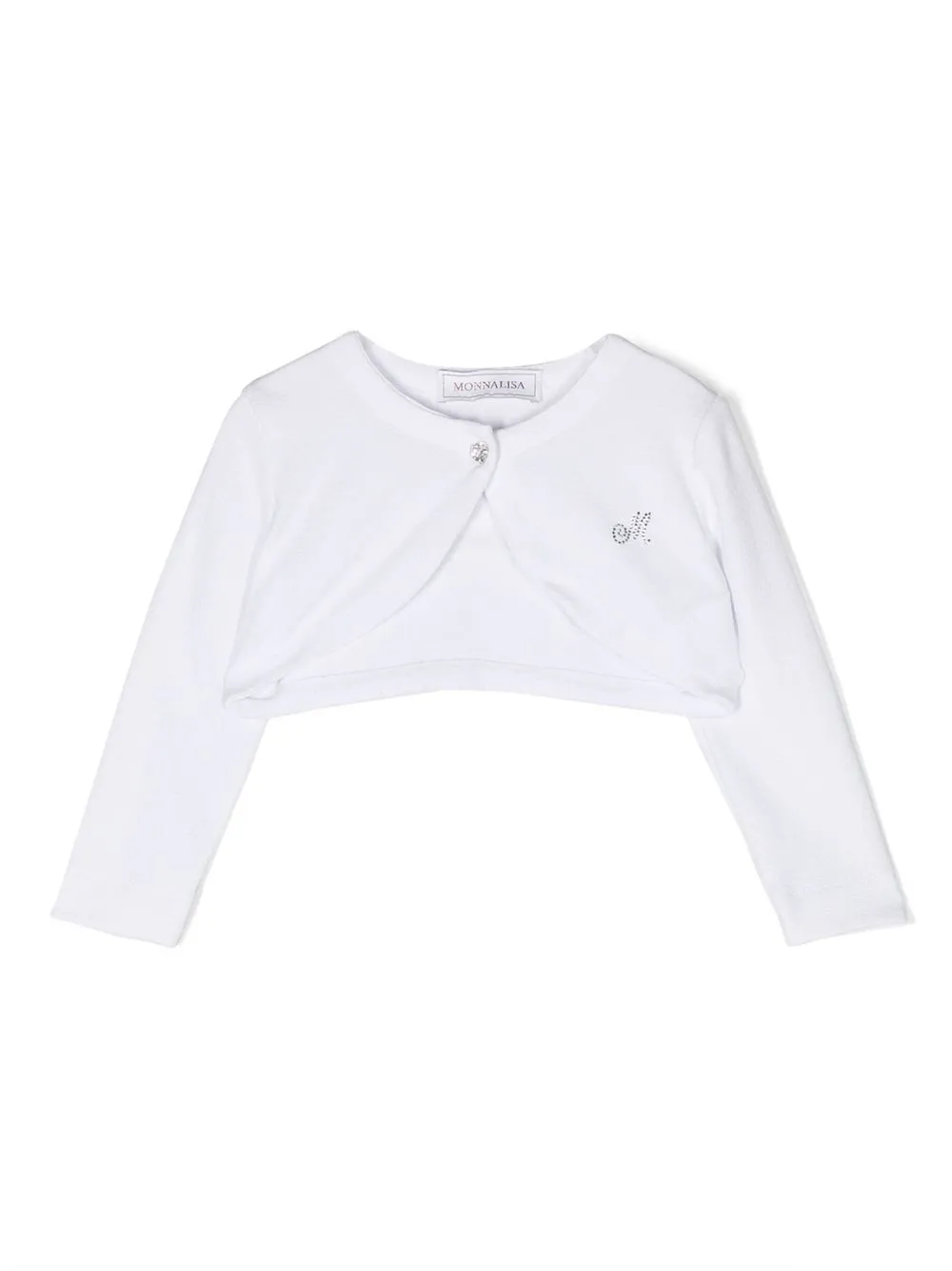 Укороченный кардиган с логотипом Monnalisa, белый
Укороченный кардиган с логотипом Monnalisa, белый