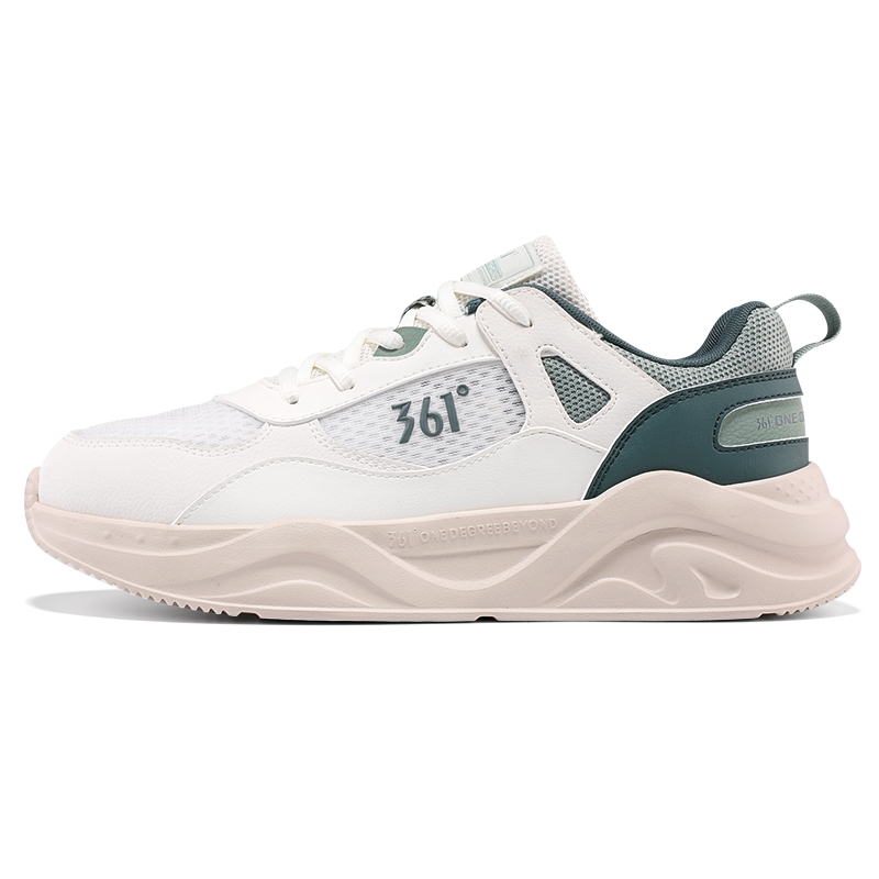 361° Нескользящие дышащие низкие повседневные туфли мужские, белые и зеленые
361° Нескользящие дышащие низкие повседневные туфли мужские, белые и зеленые