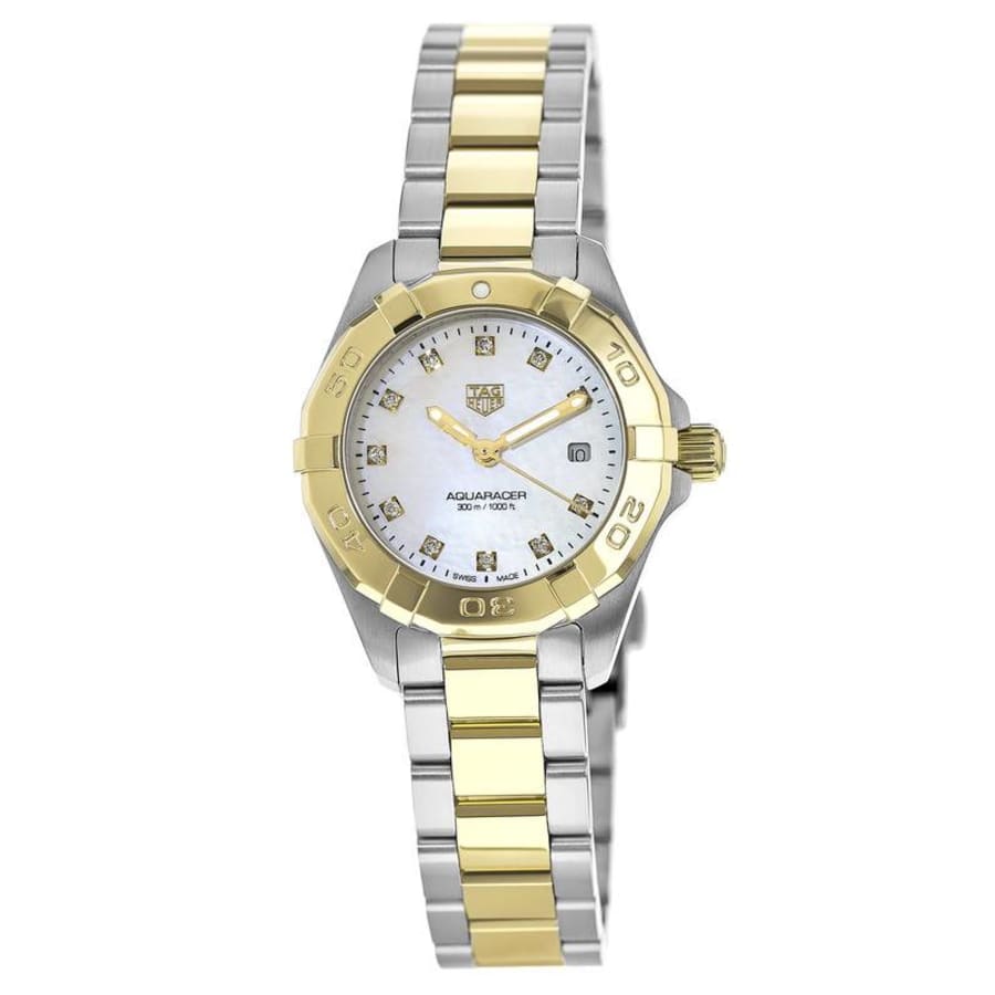 Tag Heuer Aquaracer Lady 300M 27MM кварцевые перламутровые бриллиантовые циферблаты из 18-каратного желтого золота женские часы из стали WBD1422.BB0321
Tag Heuer Aquaracer Lady 300M 27MM кварцевые перламутровые бриллиантовые циферблаты из 18-каратного желтого золота женские часы из стали WBD1422.BB0321