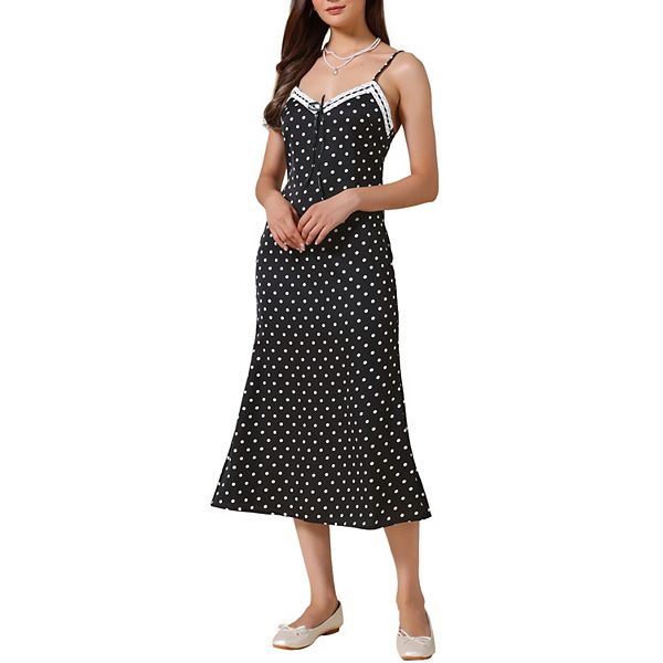 Платье макси для женщин летнее без рукавов с v-образным вырезом и тонкими бретелями в горошек Inspire Chic
Платье макси для женщин летнее без рукавов с v-образным вырезом и тонкими бретелями в горошек Inspire Chic