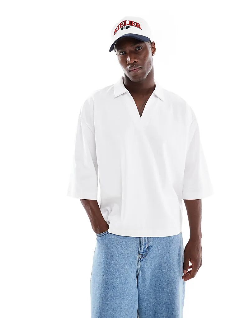 Плотная свободная рубашка-поло ASOS DESIGN белого цвета с короткими рукавами
Плотная свободная рубашка-поло ASOS DESIGN белого цвета с короткими рукавами