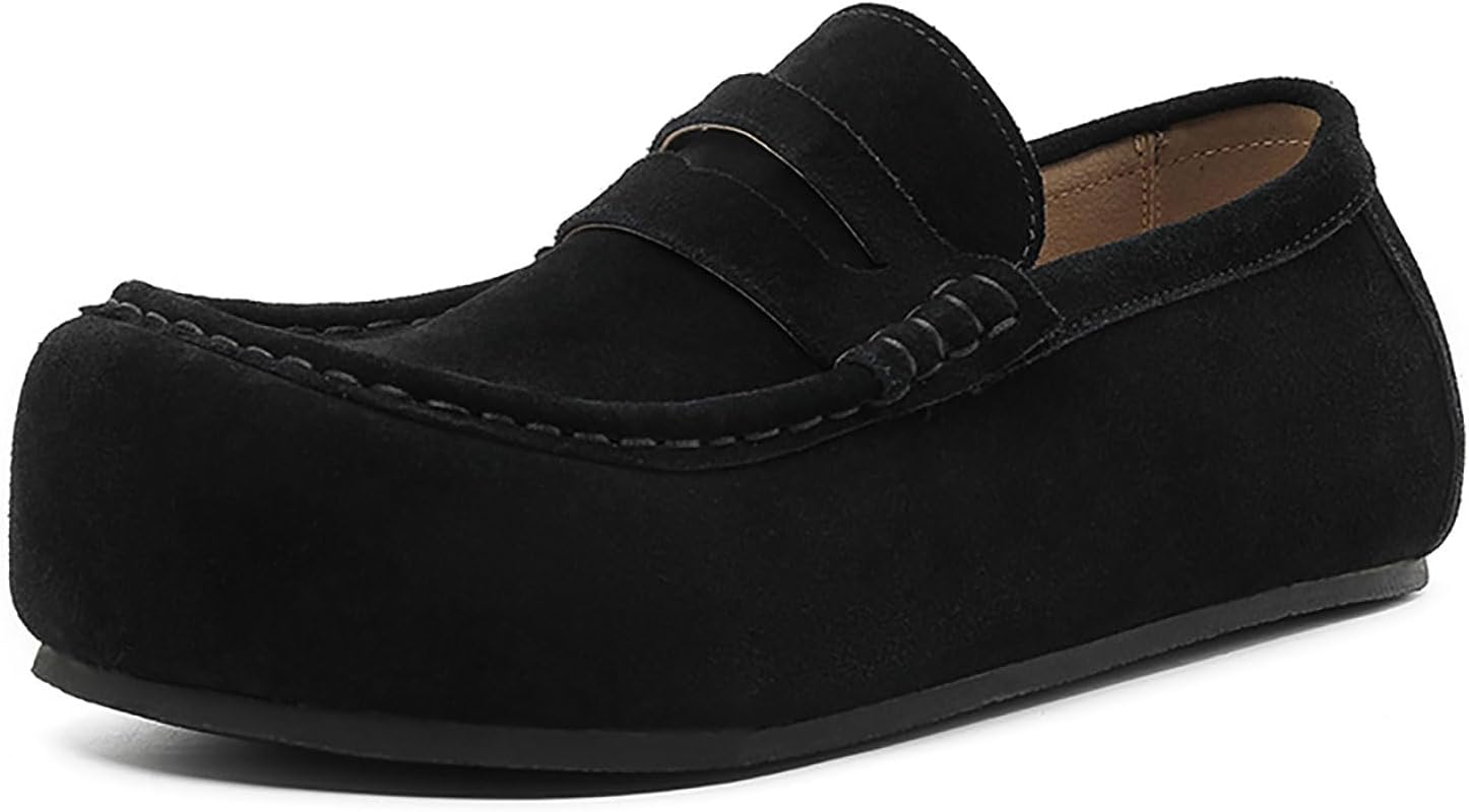 Мужские замшевые лоферы с широкой передней частью, круглым носком, без застежки, удобные, с противоскользящей подошвой, плоским каблуком, классические туфли Penny, легкие лодочные туфли для повседневной прогулки и вождения Xhognls, черный
Мужские замшевые лоферы с широкой передней частью, круглым носком, без застежки, удобные, с противоскользящей подошвой, плоским каблуком, классические туфли Penny, легкие лодочные туфли для повседневной прогулки и вождения Xhognls, черный