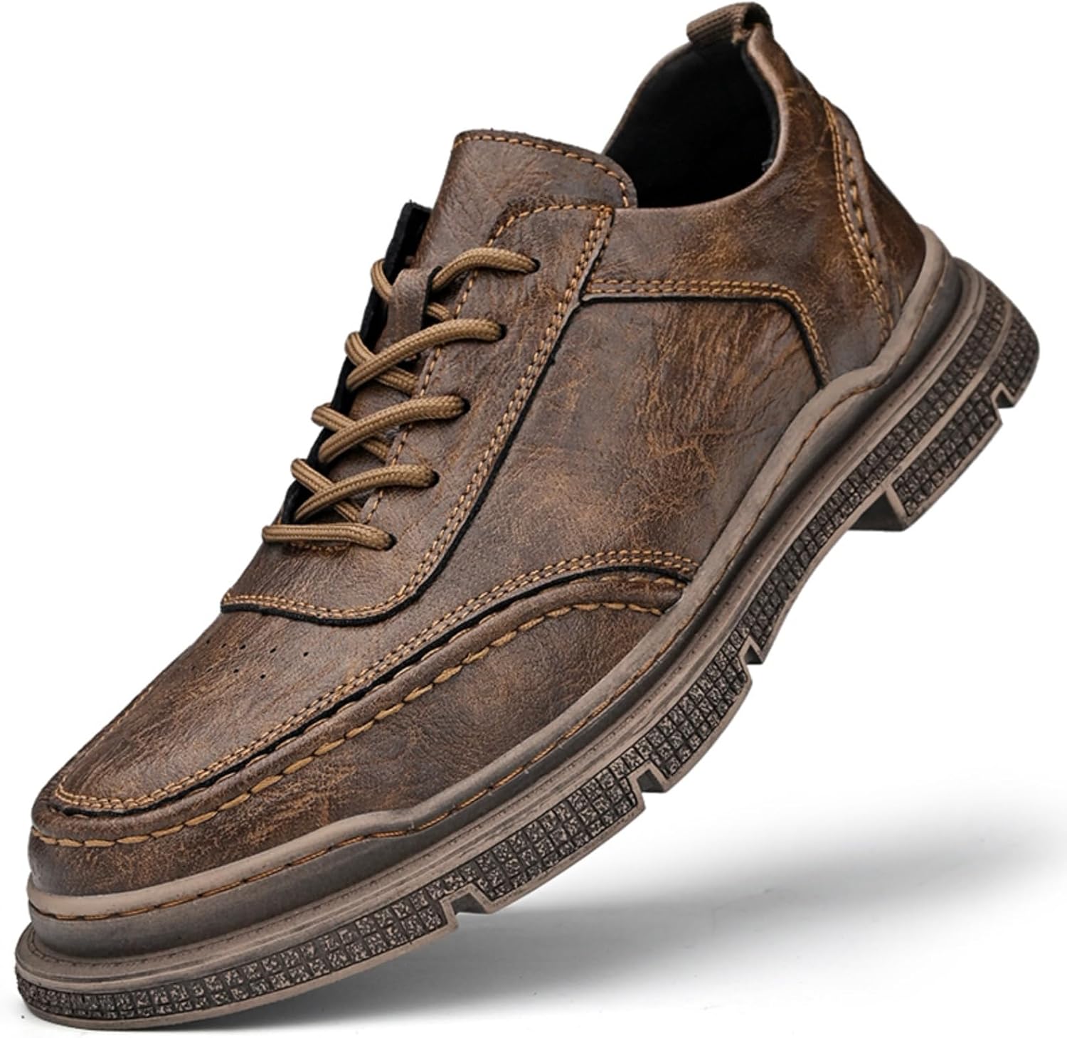 Мужские кожаные повседневные туфли на шнуровке - винтажный стиль с потертым эффектом, детальной строчкой, прочной противоскользящей резиновой подошвой и удобной петлей для ежедневного ношения в офисе и повседневной жизни Kelibasi, коричневый
Мужские кожаные повседневные туфли на шнуровке - винтажный стиль с потертым эффектом, детальной строчкой, прочной противоскользящей резиновой подошвой и удобной петлей для ежедневного ношения в офисе и повседневной жизни Kelibasi, коричневый