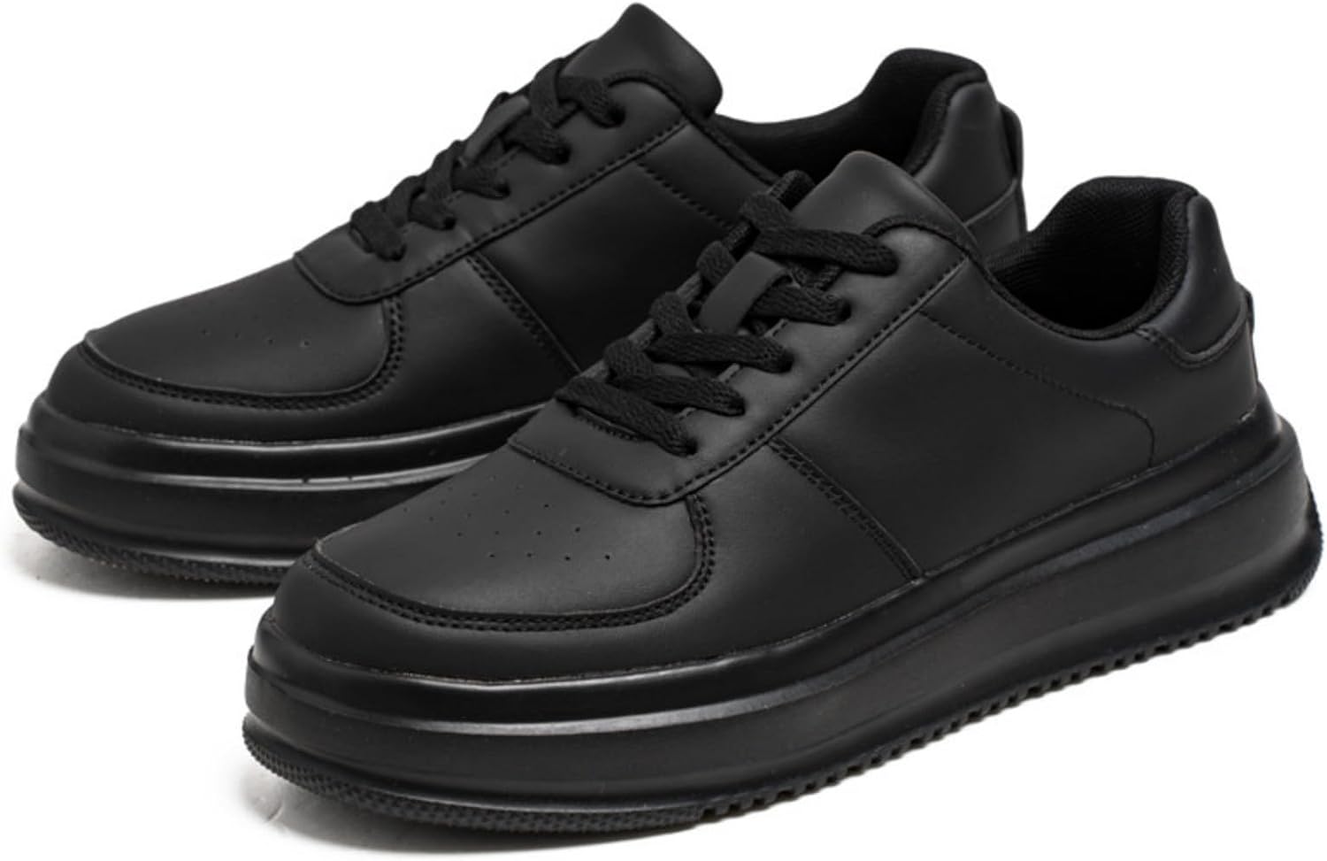 Мужские повседневные кожаные кроссовки с толстой амортизирующей подошвой - дышащие перфорированные шнурки, противоскользящая резиновая подошва с геометрическим протектором для ежедневной ходьбы Kelibasi, черный
Мужские повседневные кожаные кроссовки с толстой амортизирующей подошвой - дышащие перфорированные шнурки, противоскользящая резиновая подошва с геометрическим протектором для ежедневной ходьбы Kelibasi, черный