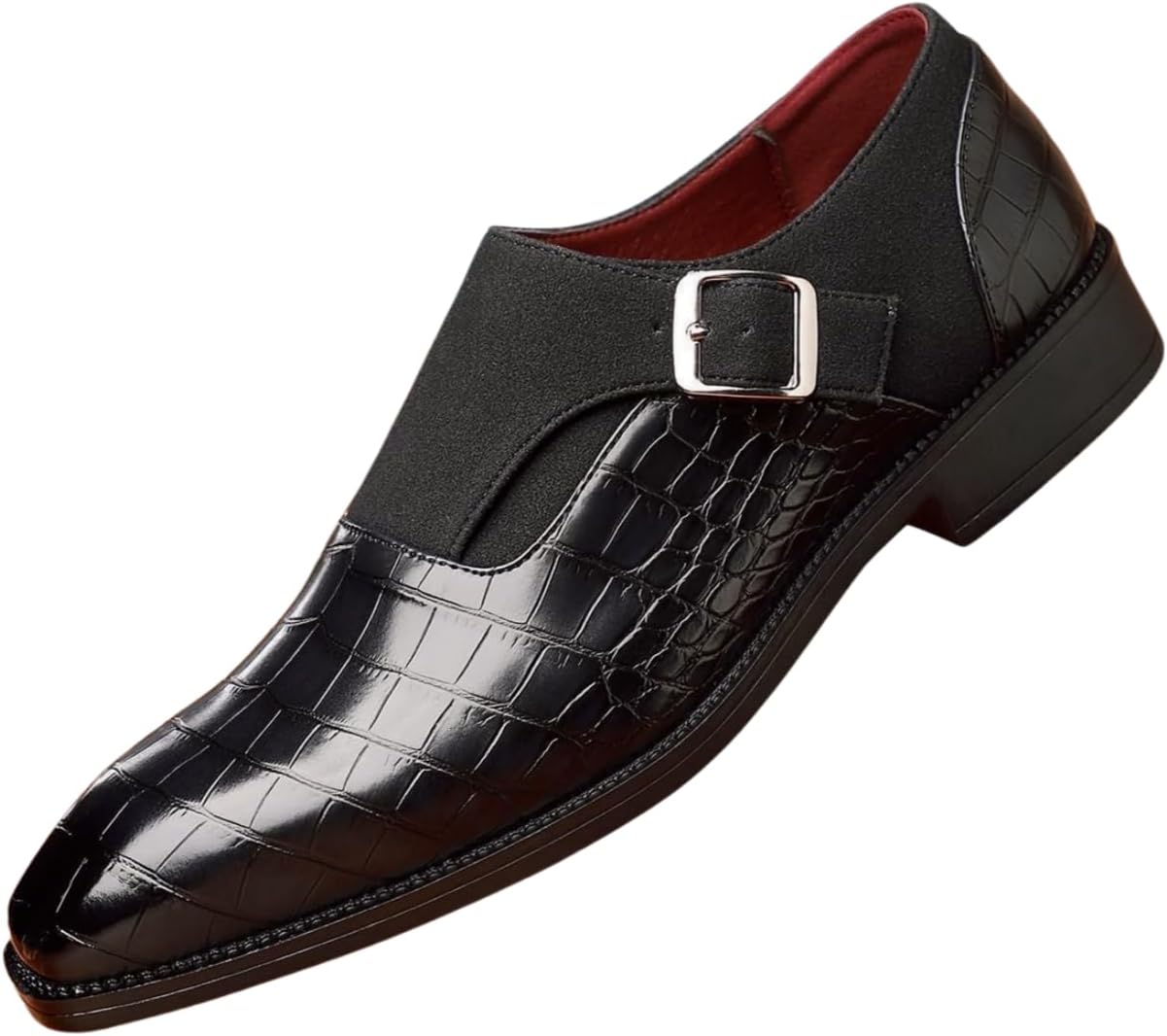 Мужские туфли Santimon с монки-ремешком и узором под крокодила, с застежкой и формальные лоферы, черный
Мужские туфли Santimon с монки-ремешком и узором под крокодила, с застежкой и формальные лоферы, черный