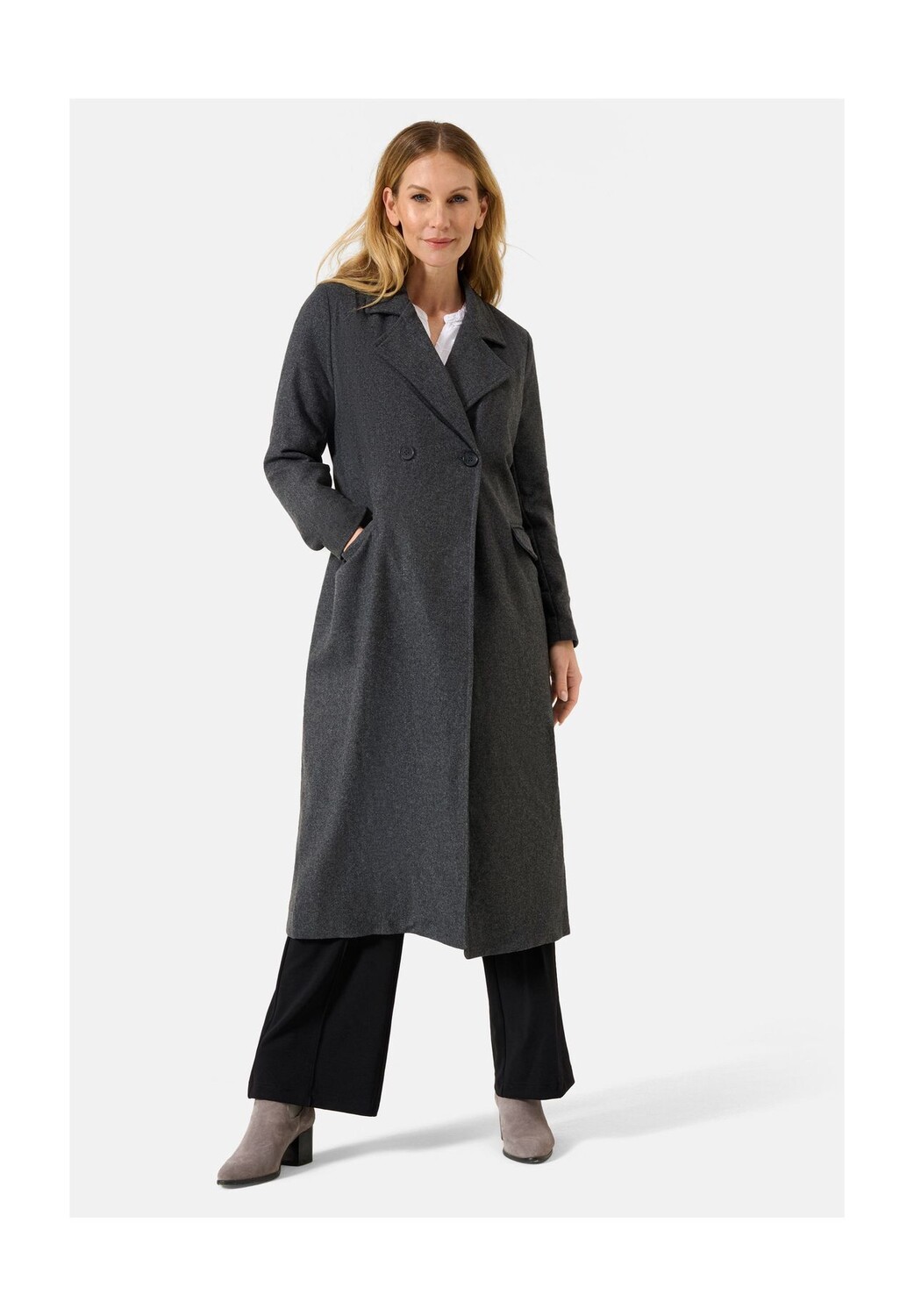 Женское шерстяное пальто Alberta - длина до икры, воротник с лацканами и карманы с клапанами RICANO, серый
Женское шерстяное пальто Alberta - длина до икры, воротник с лацканами и карманы с клапанами RICANO, серый