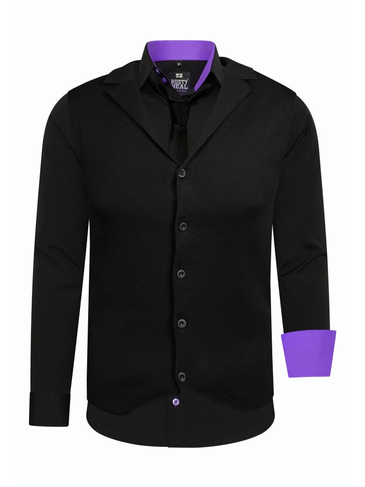 Комплект из 3 предметов: рубашка с жилетом и галстуком, черный / фиолетовый Rusty Neal
Комплект из 3 предметов: рубашка с жилетом и галстуком, черный / фиолетовый Rusty Neal