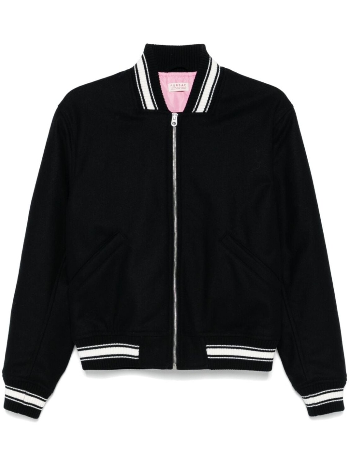 FURSAC бомбер с отделкой в полоску, черный
FURSAC бомбер с отделкой в полоску, черный