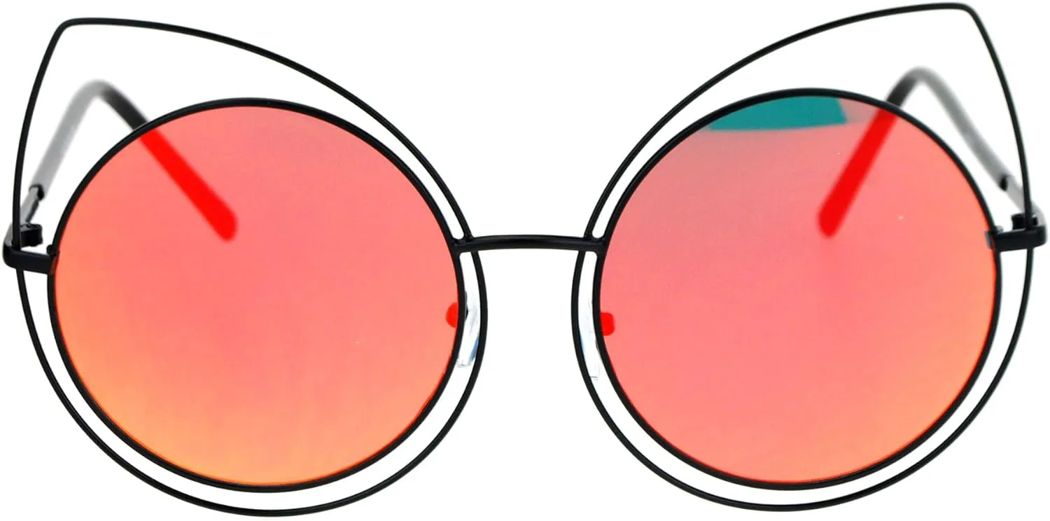 Женские солнцезащитные очки PASTL, увеличенные круглые «кошачий глаз», двойная оправа, черные, с красными и оранжевыми зеркальными линзами, Black (Red Orange Mirror)
Женские солнцезащитные очки PASTL, увеличенные круглые «кошачий глаз», двойная оправа, черные, с красными и оранжевыми зеркальными линзами, Black (Red Orange Mirror)