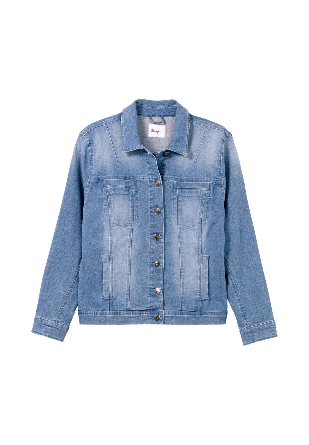 Джинсовая куртка модного короткого фасона sheego, цвет Light Blue Denim
Джинсовая куртка модного короткого фасона sheego, цвет Light Blue Denim