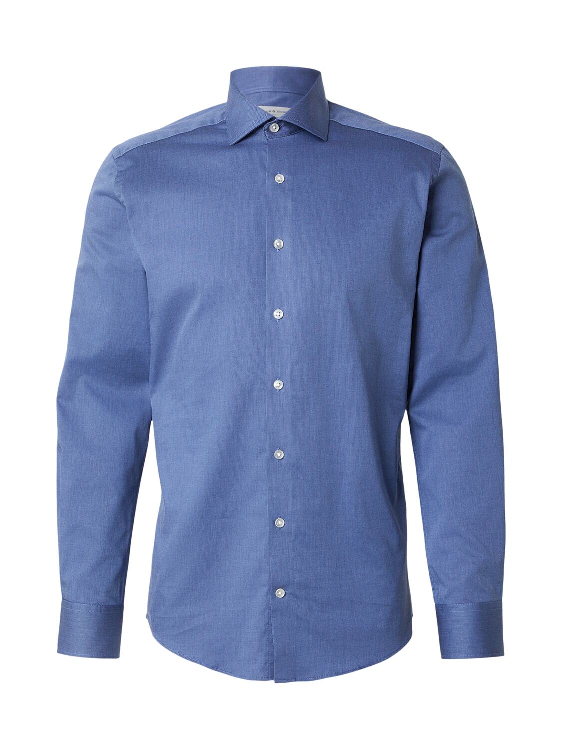 Bruun & Stengade Рубашка 'Morros' с пуговицами, приталенная, в королевском синем цвете
Bruun & Stengade Рубашка 'Morros' с пуговицами, приталенная, в королевском синем цвете