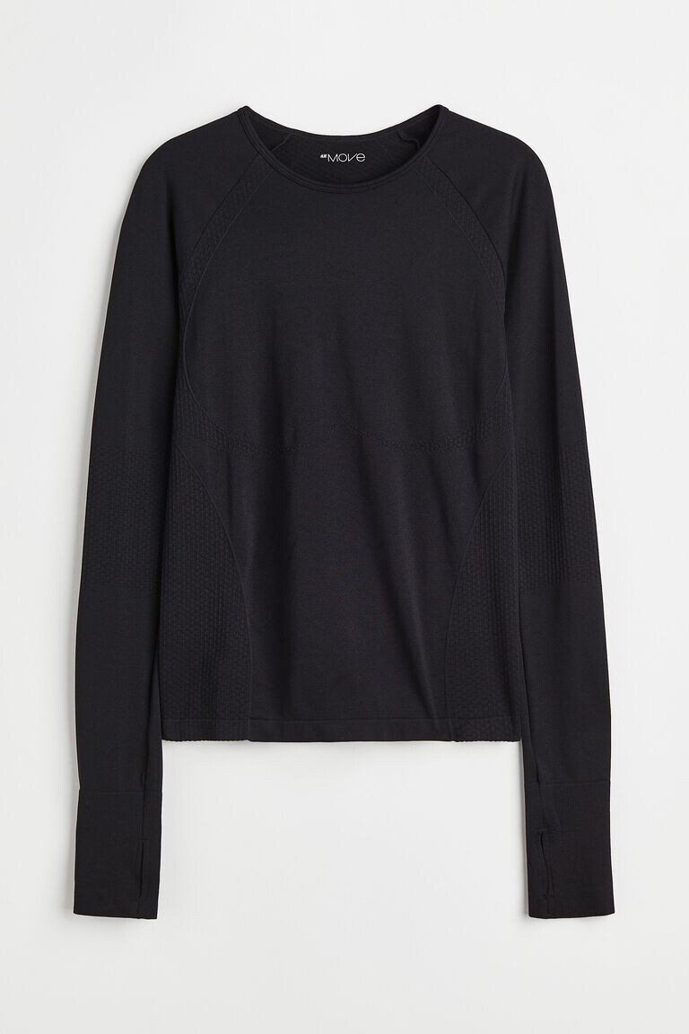 Бесшовный спортивный топ drymove H&M, черный
Бесшовный спортивный топ drymove H&M, черный