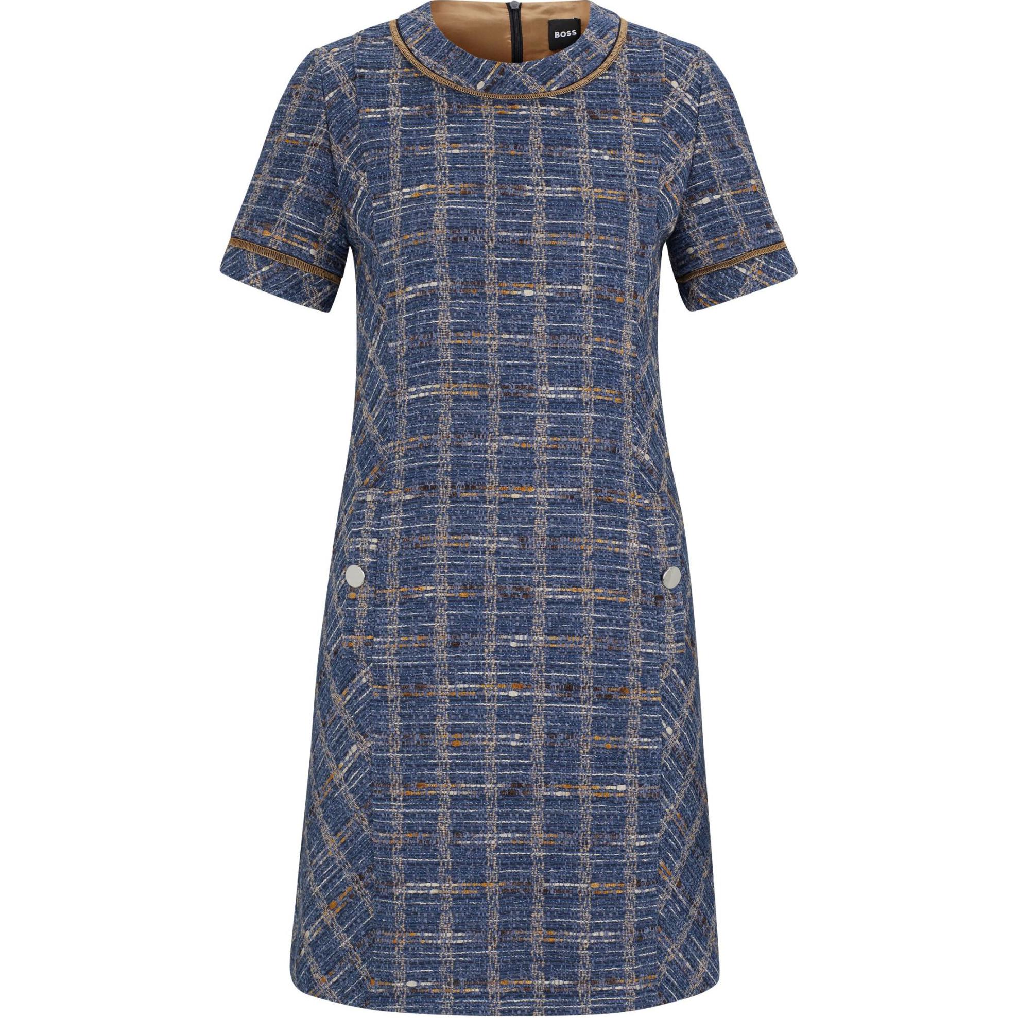 Женское синее короткое платье с рукавами HUGO BOSS 
Женское синее короткое платье с рукавами HUGO BOSS