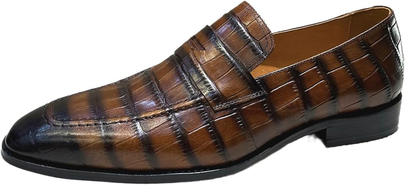 Мужские лоферы Santimon из кожи с узором под крокодила - туфли без шнуровки, ручной работы, формальные деловые пенни-лоферы для свадьбы, офиса и вечеринки, коричневый
Мужские лоферы Santimon из кожи с узором под крокодила - туфли без шнуровки, ручной работы, формальные деловые пенни-лоферы для свадьбы, офиса и вечеринки, коричневый