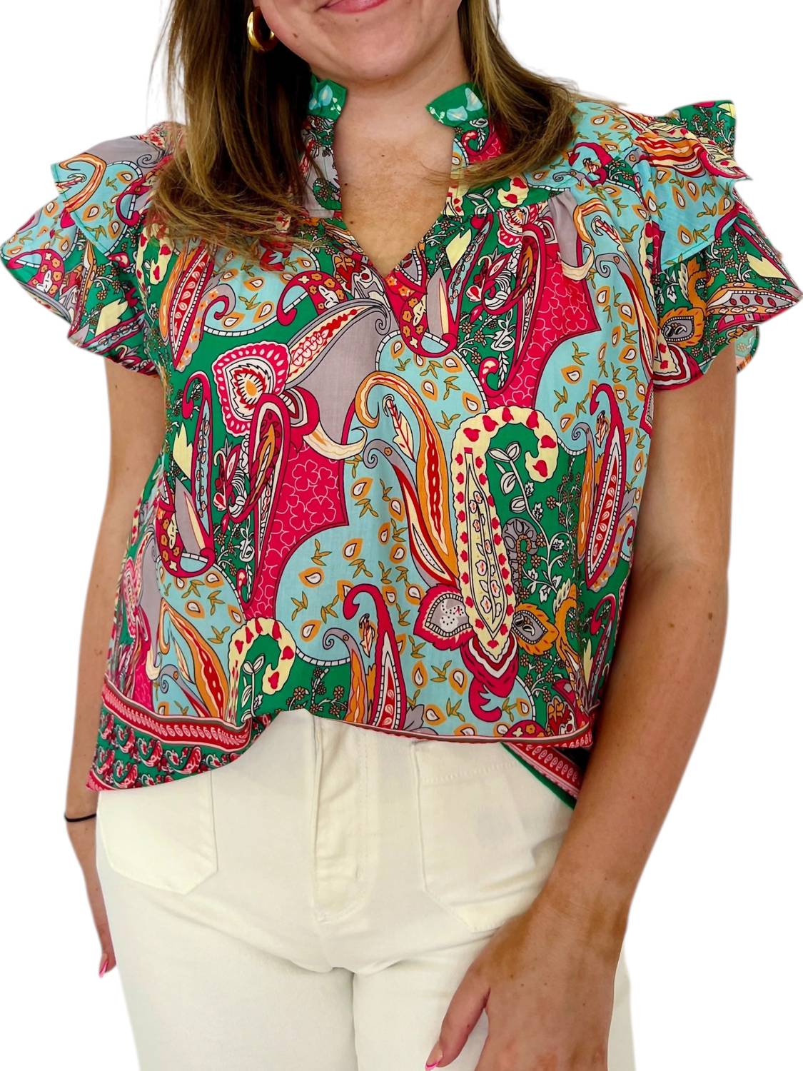 Топ Aelia с расклешенными рукавами в зеленом цвете Joy Joy
Топ Aelia с расклешенными рукавами в зеленом цвете Joy Joy