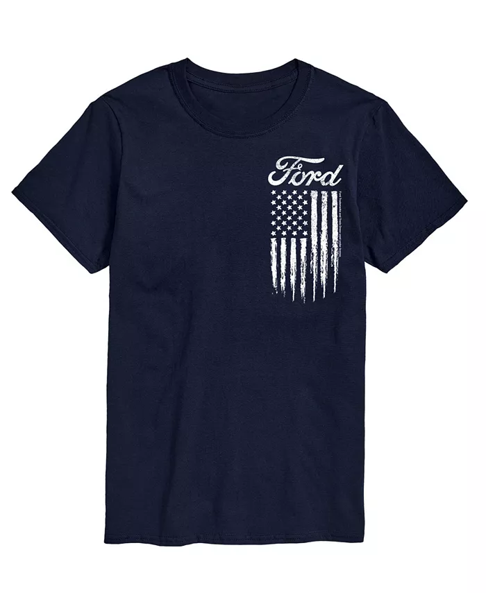 Мужская футболка с коротким рукавом Ford Logo Flag American AIRWAVES, синий 
Мужская футболка с коротким рукавом Ford Logo Flag American AIRWAVES, синий