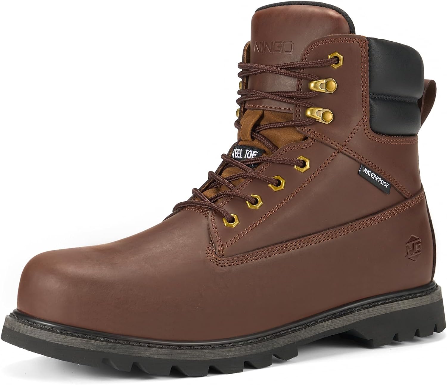Водонепроницаемые ботинки NINGO с стальным носком для мужчин, 15 см нескользящие удобные кожаные ботинки, мужская защитная обувь для строительства и промышленности на открытом воздухе, коричневый/стальной
Водонепроницаемые ботинки NINGO с стальным носком для мужчин, 15 см нескользящие удобные кожаные ботинки, мужская защитная обувь для строительства и промышленности на открытом воздухе, коричневый/стальной