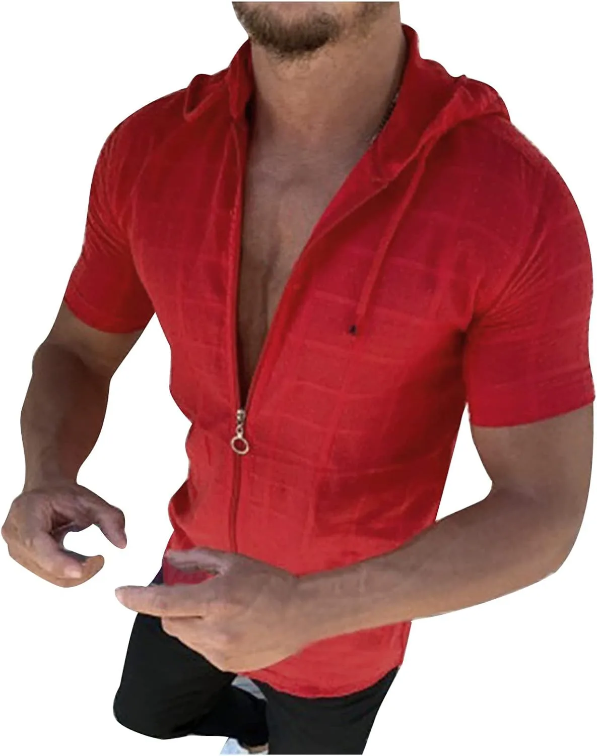 Мужская худи Slim Fit с коротким рукавом и полной молнией
Мужская худи Slim Fit с коротким рукавом и полной молнией