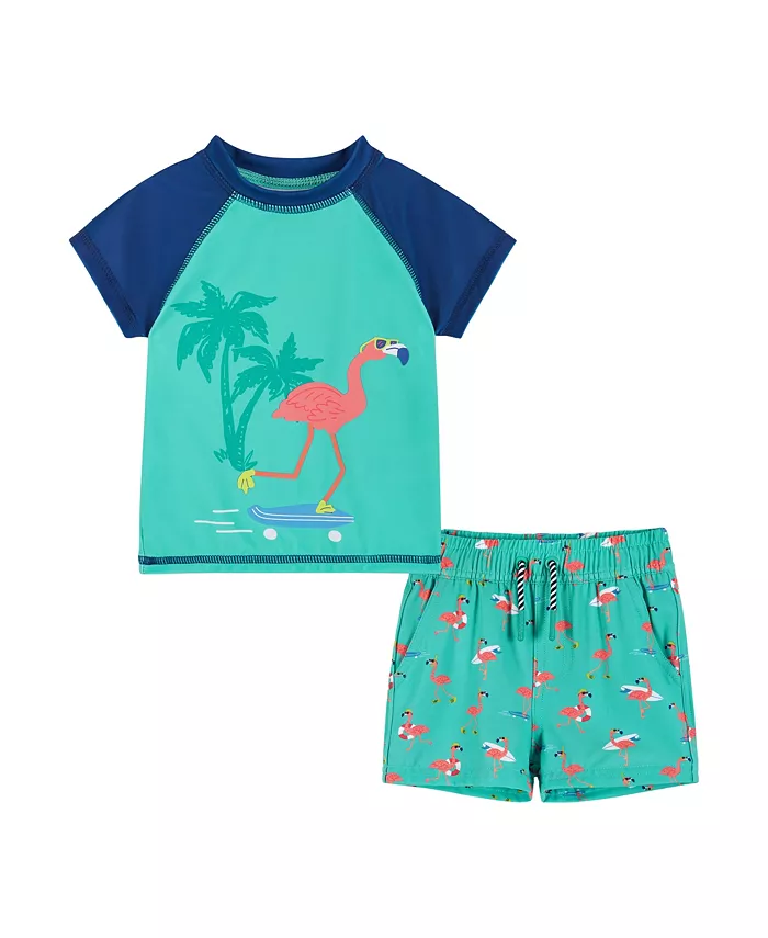 Детский комплект для мальчиков с принтом парусника: рашгард реглан и шорты для плавания Andy & Evan, синий
Детский комплект для мальчиков с принтом парусника: рашгард реглан и шорты для плавания Andy & Evan, синий