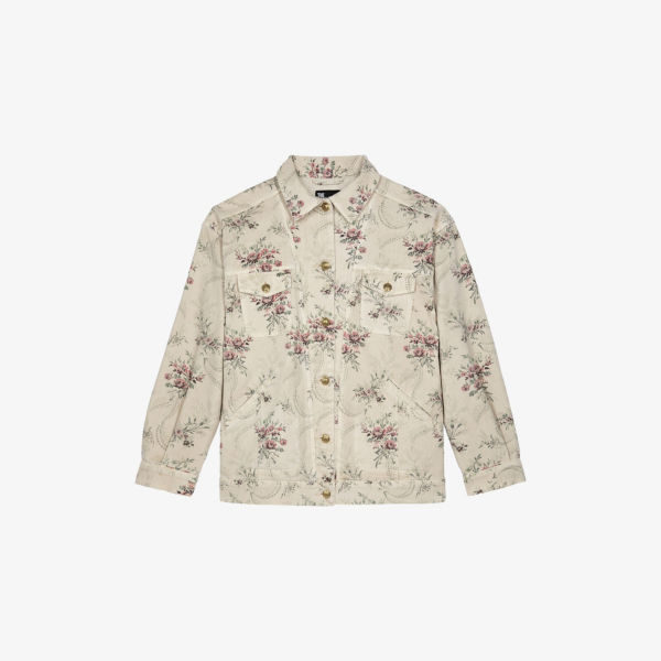 Куртка джинсовая The Kooples с накладными карманами и цветочным принтом, бежевый
Куртка джинсовая The Kooples с накладными карманами и цветочным принтом, бежевый