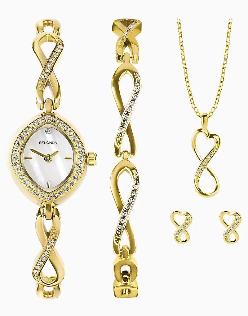 Женский аналоговый подарочный набор Sekonda 18 мм в золоте
Женский аналоговый подарочный набор Sekonda 18 мм в золоте