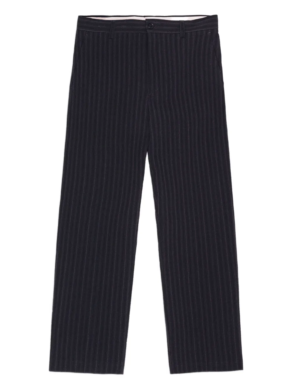 Зауженные брюки в тонкую полоску NN07, черный 
Зауженные брюки в тонкую полоску NN07, черный