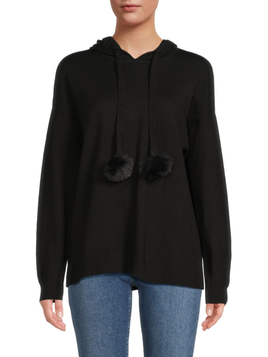 Толстовка с помпонами и приспущенными плечами Saks Fifth Avenue, черный
Толстовка с помпонами и приспущенными плечами Saks Fifth Avenue, черный