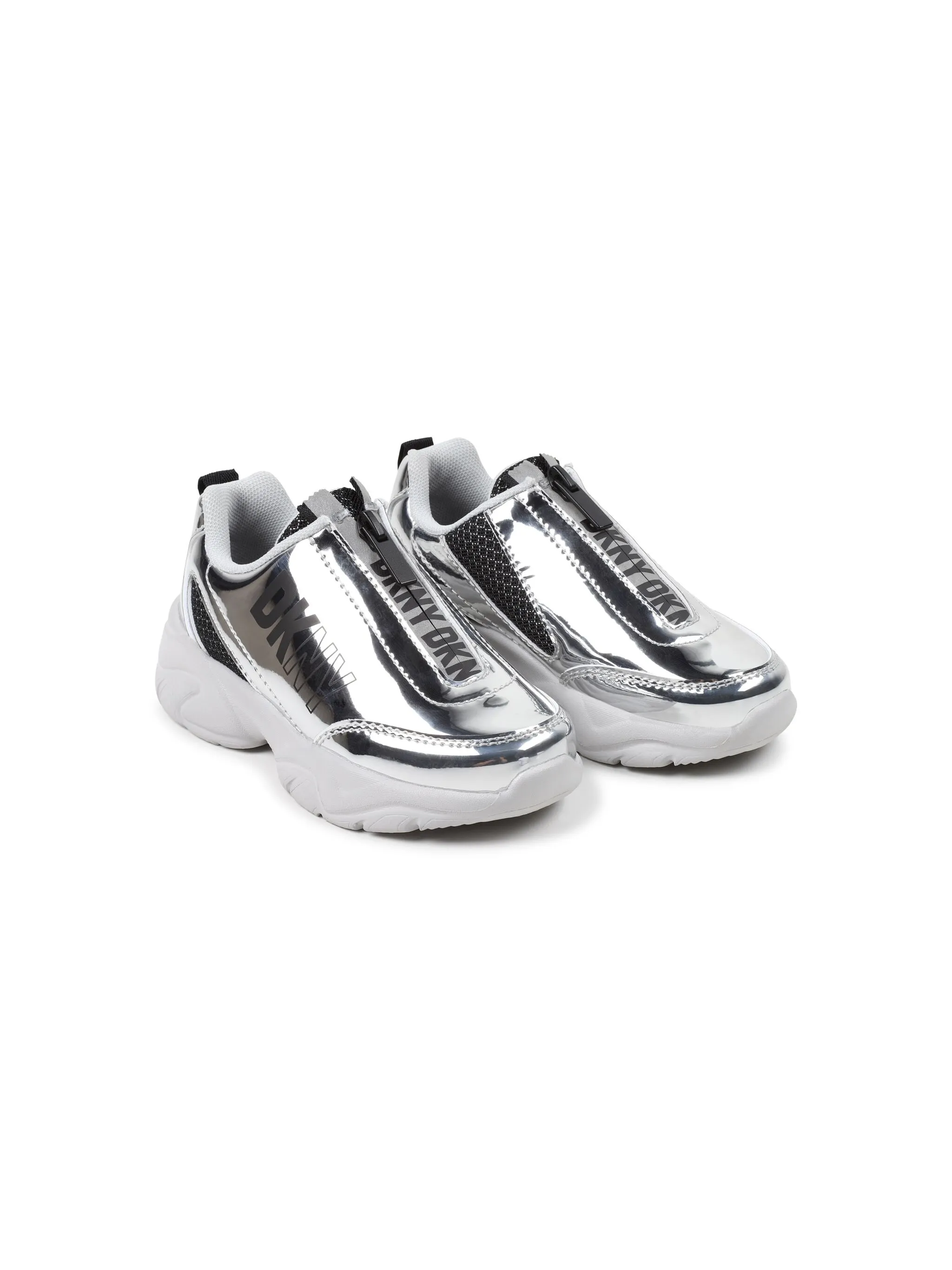 Кроссовки с эффектом металлик и логотипом Dkny Kids, серебристый
Кроссовки с эффектом металлик и логотипом Dkny Kids, серебристый
