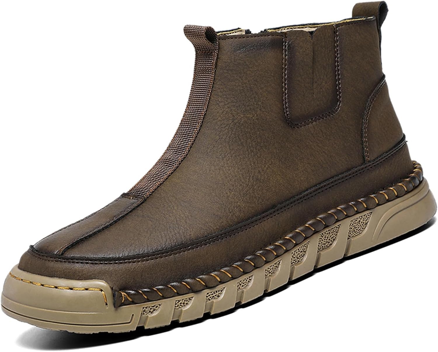 Мужские кожаные ботинки Lossarye Chelsea на платформе с боковой молнией, повседневные с закругленным носком, ручная строчка, нескользящие ботинки-чукка до щиколотки, высокие деловые ботинки, Coffee
Мужские кожаные ботинки Lossarye Chelsea на платформе с боковой молнией, повседневные с закругленным носком, ручная строчка, нескользящие ботинки-чукка до щиколотки, высокие деловые ботинки, Coffee