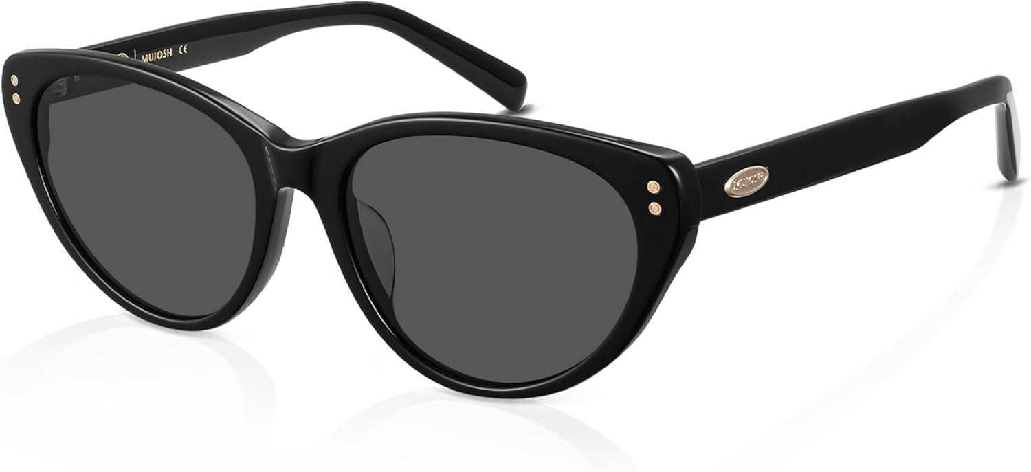 Винтажные солнцезащитные очки MUJOSH в форме «кошачий глаз» для женщин и мужчин, модные ацетатные очки, эксклюзивный бренд очков EssilorLuxottica, Obsidian Black/Pure Gray
Винтажные солнцезащитные очки MUJOSH в форме «кошачий глаз» для женщин и мужчин, модные ацетатные очки, эксклюзивный бренд очков EssilorLuxottica, Obsidian Black/Pure Gray