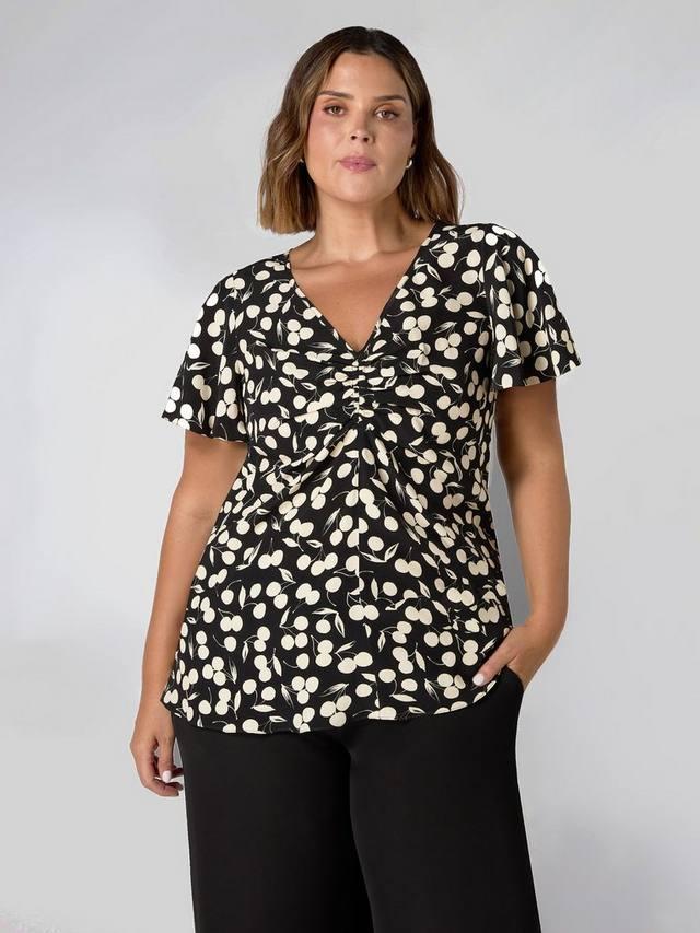 Топ с развевающимися рукавами с вишневым принтом Live Unlimited, черный/разноцветный
Топ с развевающимися рукавами с вишневым принтом Live Unlimited, черный/разноцветный