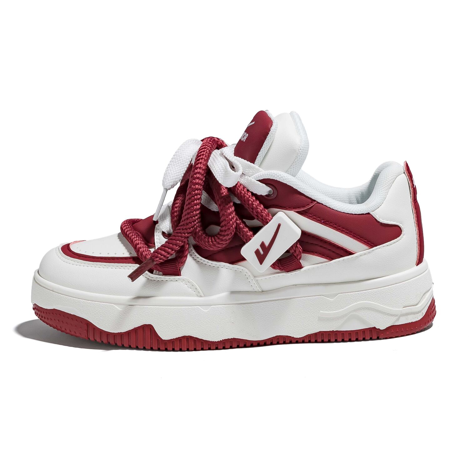 WARRIOR Низкие скейтерские кеды бело-красные, цвет White Red 
WARRIOR Низкие скейтерские кеды бело-красные, цвет White Red