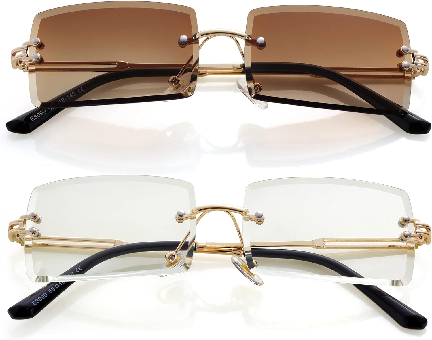 Солнцезащитные очки без оправы прямоугольной формы Kursan для мужчин и женщин, маленькие солнцезащитные очки без оправы с защитой от УФ-излучения UV400, Two Pack (Gradient Brown + Clear)
Солнцезащитные очки без оправы прямоугольной формы Kursan для мужчин и женщин, маленькие солнцезащитные очки без оправы с защитой от УФ-излучения UV400, Two Pack (Gradient Brown + Clear)