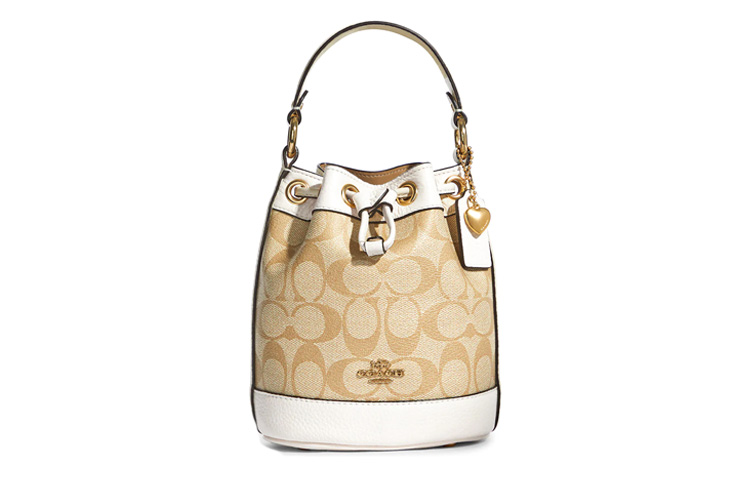 Сумка-ведро Dempsey из лакированного холста с кожаной отделкой, через плечо, кроссбоди, женская сумка цвета хаки белый COACH
Сумка-ведро Dempsey из лакированного холста с кожаной отделкой, через плечо, кроссбоди, женская сумка цвета хаки белый COACH