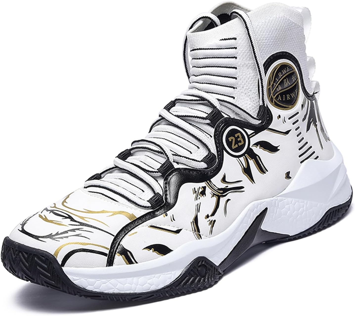 Мужские высокие баскетбольные кроссовки с противоскользящей подошвой и амортизацией, с кожаными шнурками и дышащие повседневные спортивные туфли, подходящие для уличного спорта, бега и волейбола Qaoterod, белый
Мужские высокие баскетбольные кроссовки с противоскользящей подошвой и амортизацией, с кожаными шнурками и дышащие повседневные спортивные туфли, подходящие для уличного спорта, бега и волейбола Qaoterod, белый