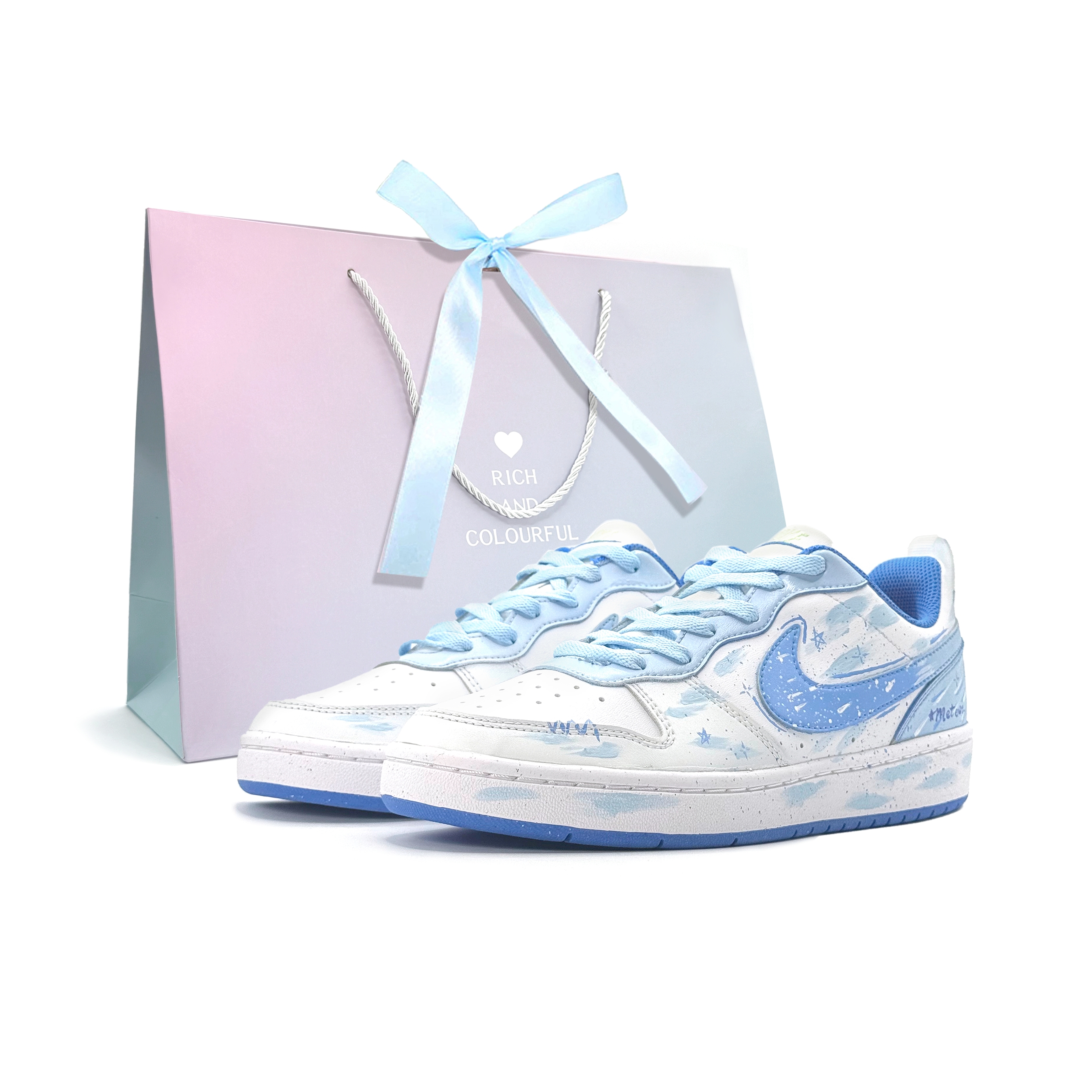 Низкие противоскользящие детские кроссовки для скейтбординга Court Borough Blue Feather Star Dream для подростков Nike, белый/синий
Низкие противоскользящие детские кроссовки для скейтбординга Court Borough Blue Feather Star Dream для подростков Nike, белый/синий