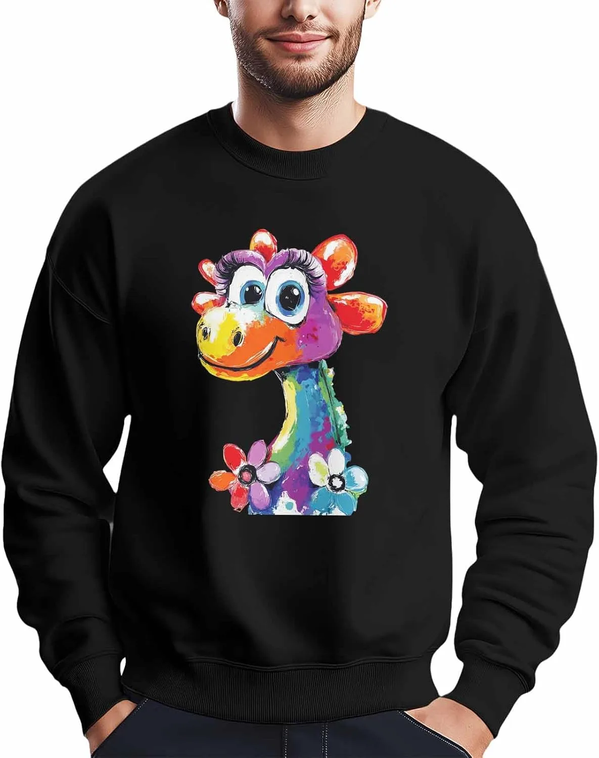 Мужской свитшот с ярким жирафом и цветами, Crewneck, Long Sleeve Winvebermior
Мужской свитшот с ярким жирафом и цветами, Crewneck, Long Sleeve Winvebermior