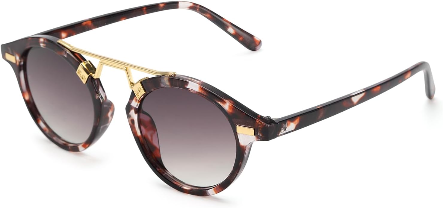 Солнцезащитные очки SODQW для женщин, маленькие, с защитой от УФ-излучения, круглые, в стиле ретро, с двойной перемычкой, не спутываются. Модные женские очки, A04- Tortoise/Gradual Grey
Солнцезащитные очки SODQW для женщин, маленькие, с защитой от УФ-излучения, круглые, в стиле ретро, с двойной перемычкой, не спутываются. Модные женские очки, A04- Tortoise/Gradual Grey