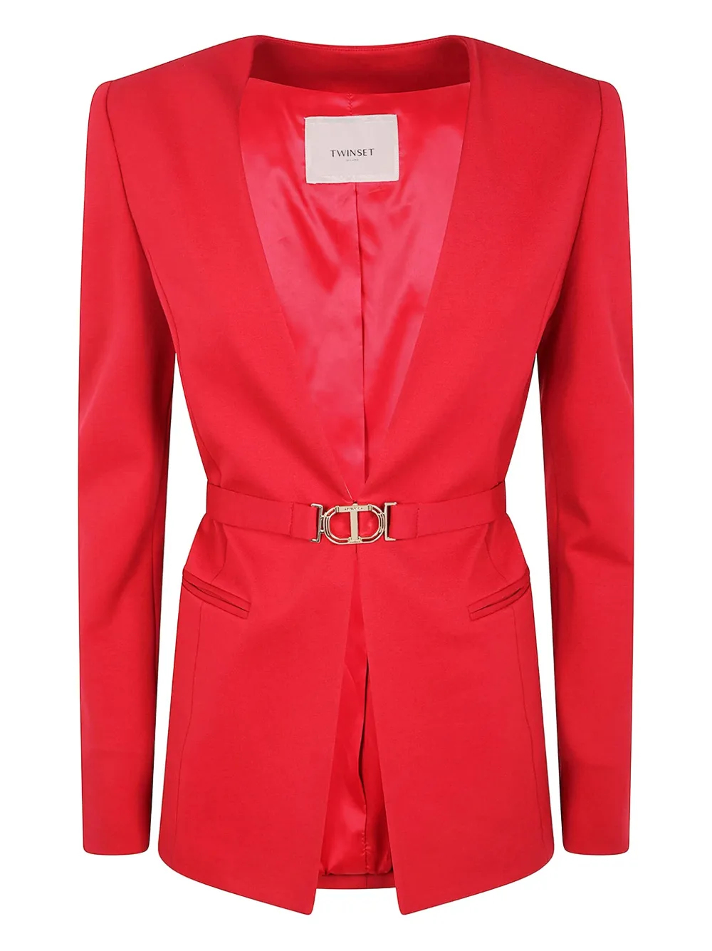 Пиджак с поясом и V-образным вырезом TWINSET, красный
Пиджак с поясом и V-образным вырезом TWINSET, красный