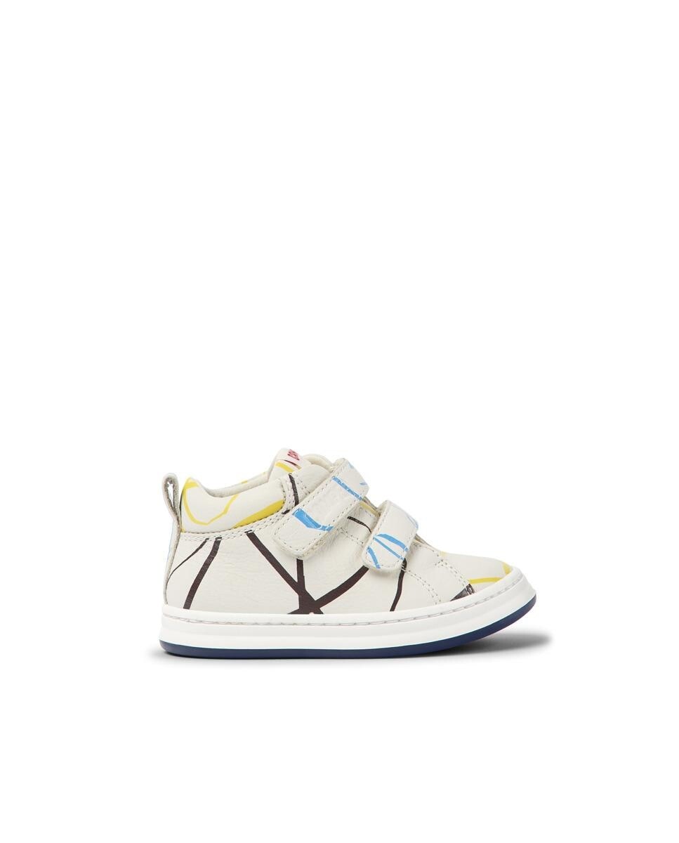 Детские кожаные кроссовки на липучке и с белыми принтами Camper, белый
Детские кожаные кроссовки на липучке и с белыми принтами Camper, белый