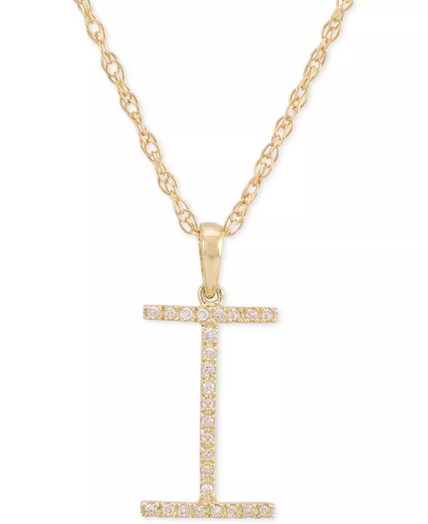 Ожерелье с бриллиантом (1/10 карата) в форме инициала из 10-каратного золота, 16 дюймов + 2-дюймовый удлинитель Macy'S, i
Ожерелье с бриллиантом (1/10 карата) в форме инициала из 10-каратного золота, 16 дюймов + 2-дюймовый удлинитель Macy'S, i