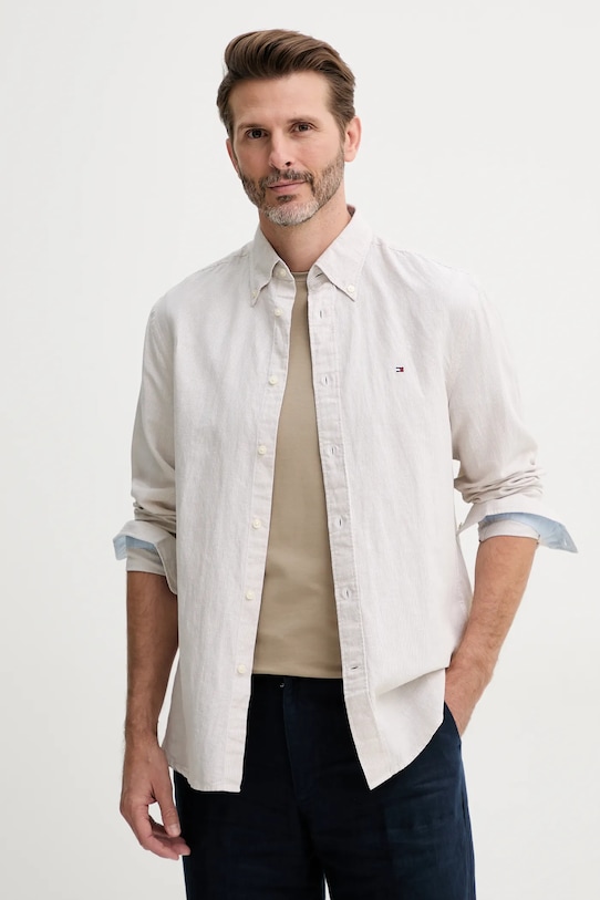 Рубашка с добавлением льна Tommy Hilfiger, бежевый
Рубашка с добавлением льна Tommy Hilfiger, бежевый